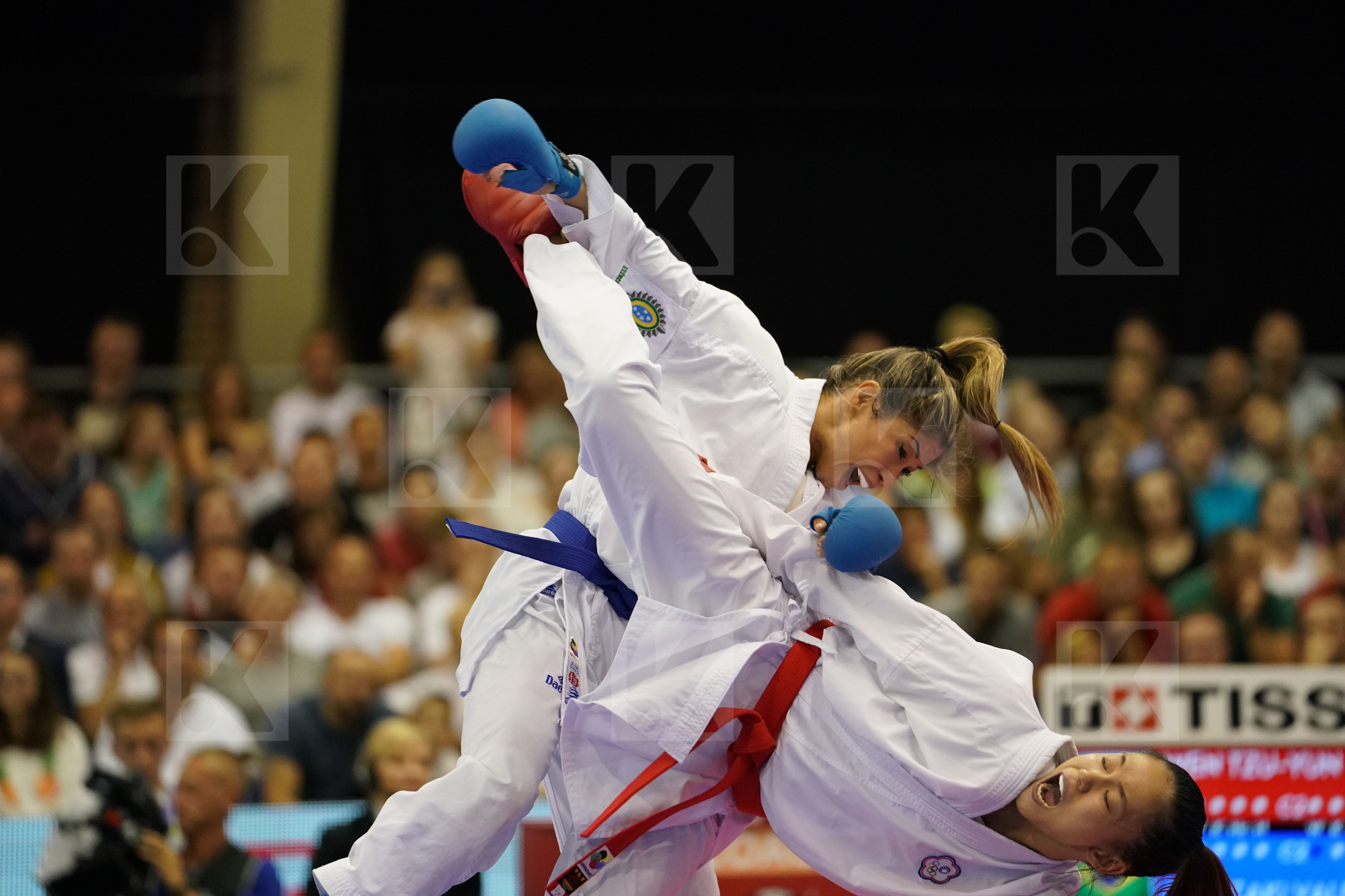 Brazil Chinese Taipei Female Kumite -55kg Gold match Kumizaki Valeria Wen Tzu-Yun